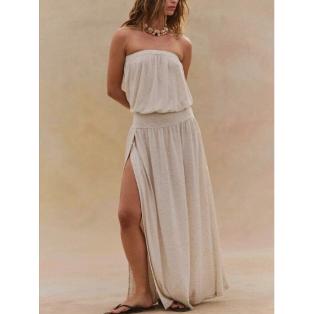 Free People Free-est Libby Tube Maxi Dress Smocked Trending Strapless S 290470